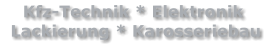 Kfz-Technik * Elektronik   Lackierung * Karosseriebau